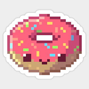 Strawberry pink pixel donut Sticker